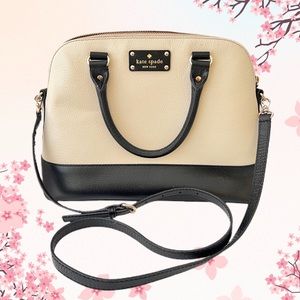 Kate Spade Wellesley Rachelle Off White & Black Handbag/Crossbody Red Interior